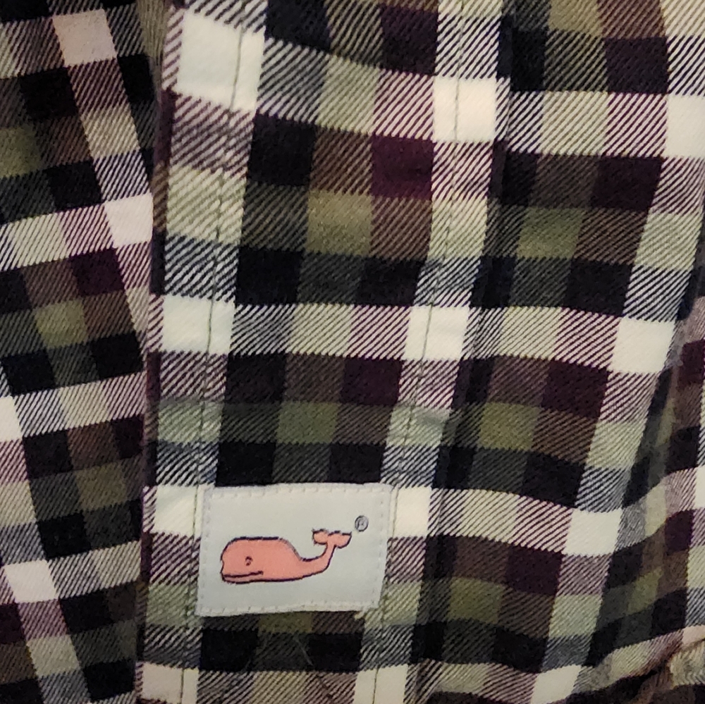 Vineyard Vines Shirt Men XL Green Purple Plaid Shep & Ian Taylor Cotton Casual - Picture 3 of 4